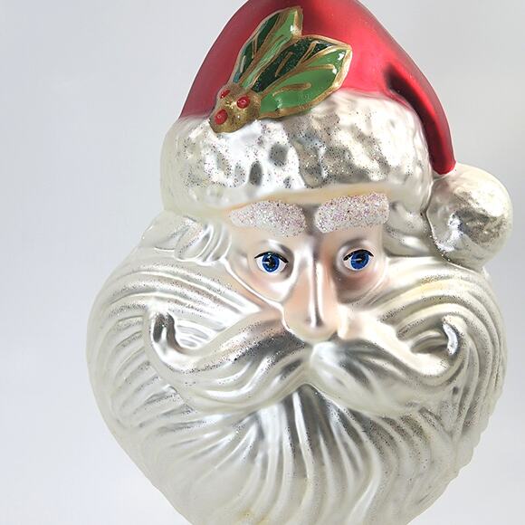 Kurt Adler Santa Heart Shape Beard Christmas Ornament - Picture 2 of 5